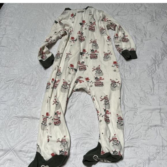 Burt's Bees Organic Snowman Sleeper PJs 6-9m - Picture 3 of 5
